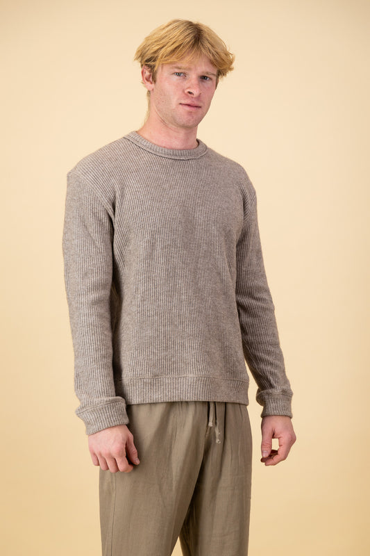 Rayon Knit Jersey Mocha Mousse Fisherman's Rib