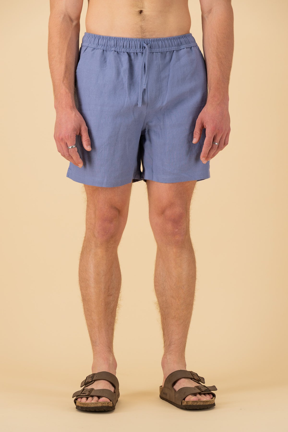 Shorts 100% Linen Twill Denim, front view