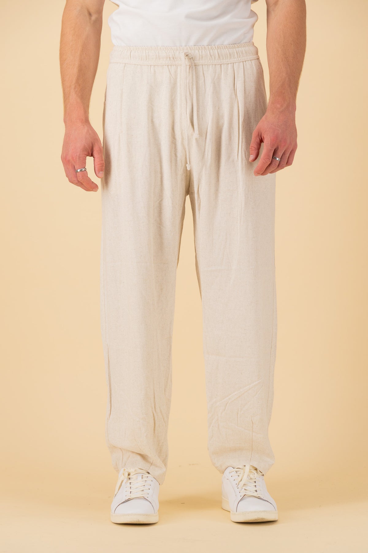 Barrel Linen Viscose Oat, front view