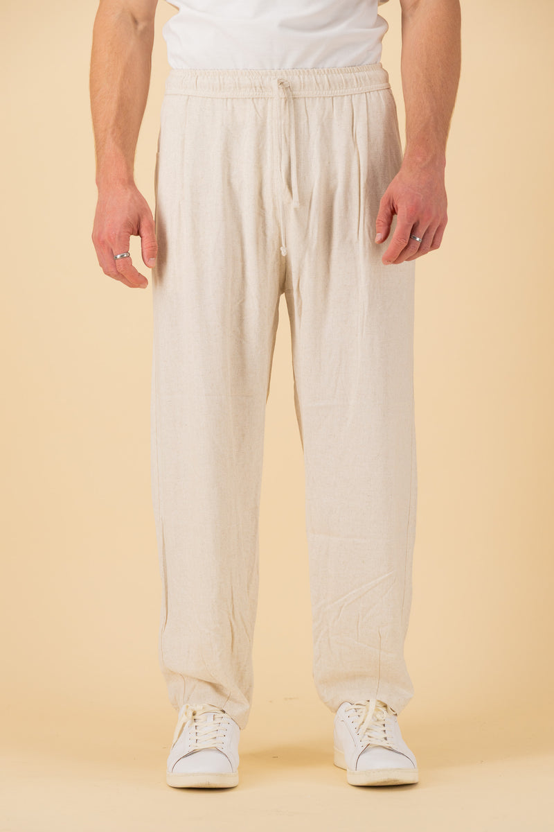 Barrel Linen Viscose Oat, front view