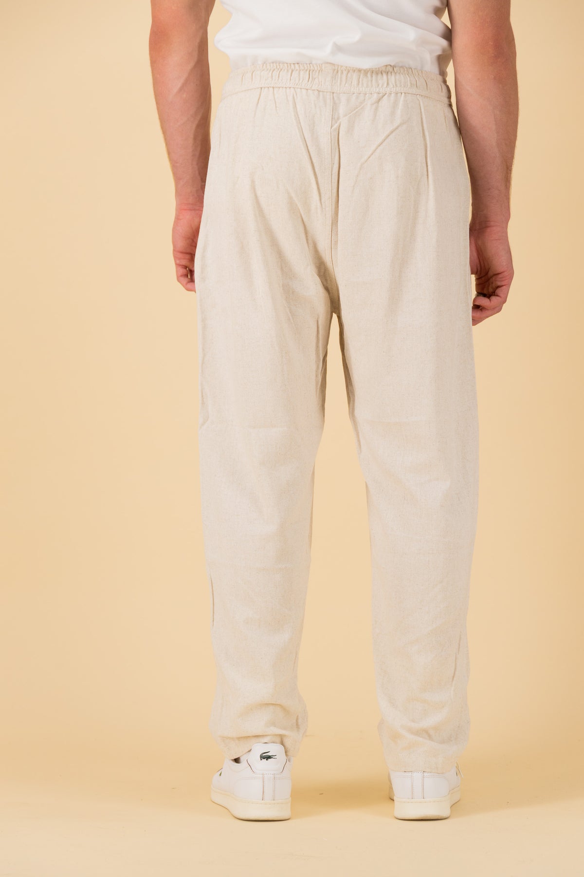 Barrel Linen Viscose Oat, back view