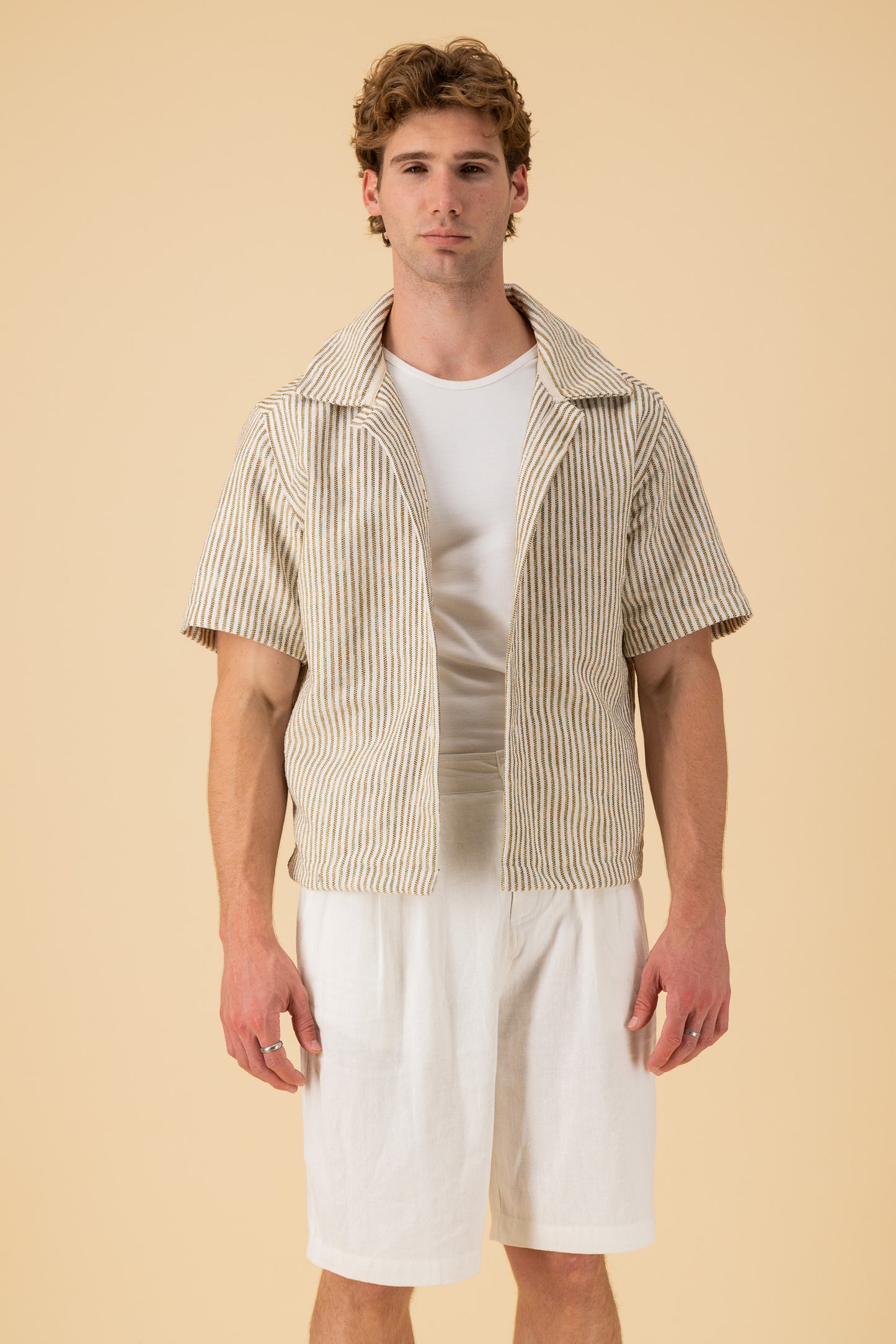 SS Shirt Acrylic Multi Stripe, front view