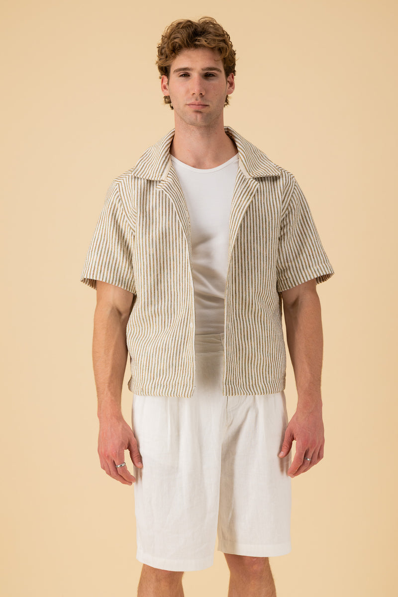 SS Shirt Acrylic Multi Stripe, front view