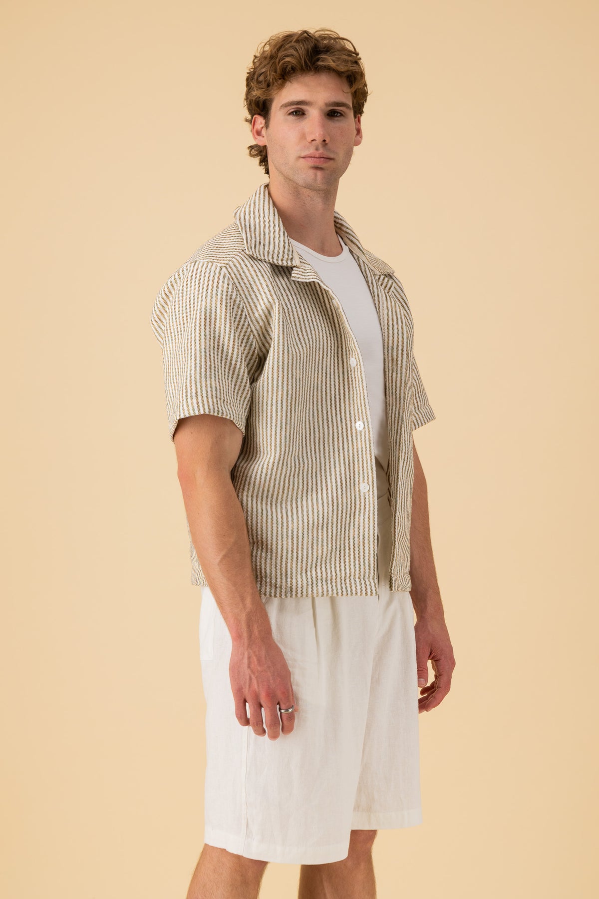 SS Shirt Acrylic Multi Stripe, side view