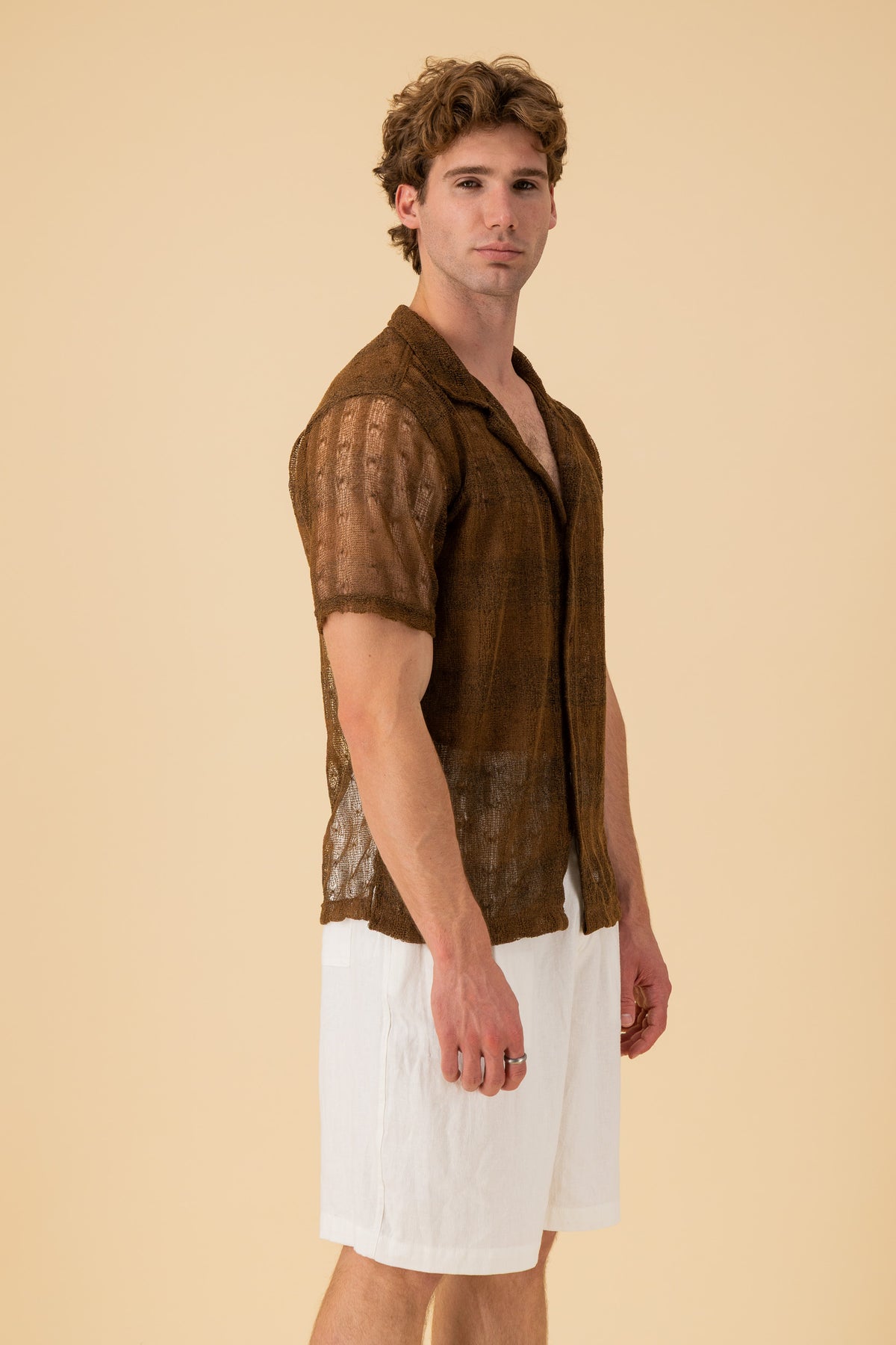 SS Shirt Lace Chestnut, side view