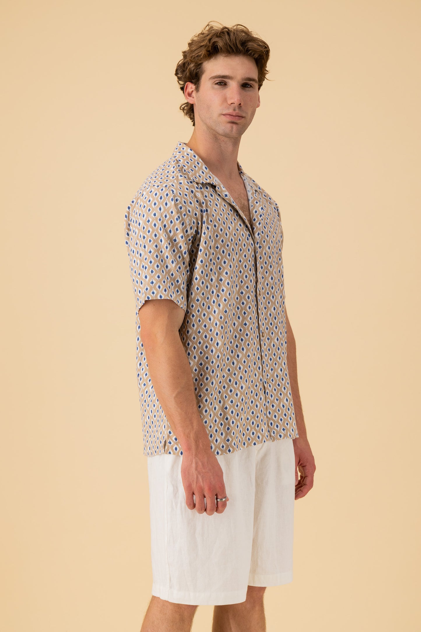 SS Shirt Linen Viscose Evil Eye, side view