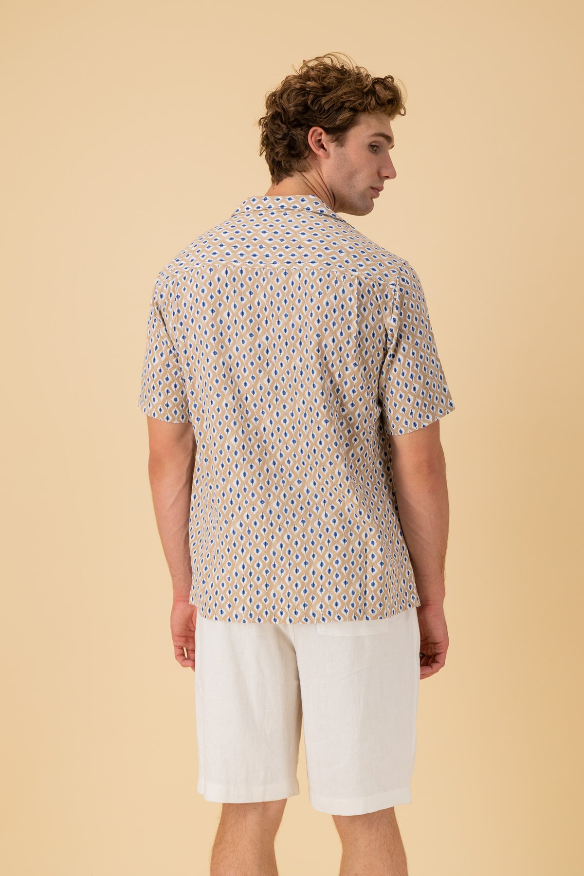 SS Shirt Linen Viscose Evil Eye, back view