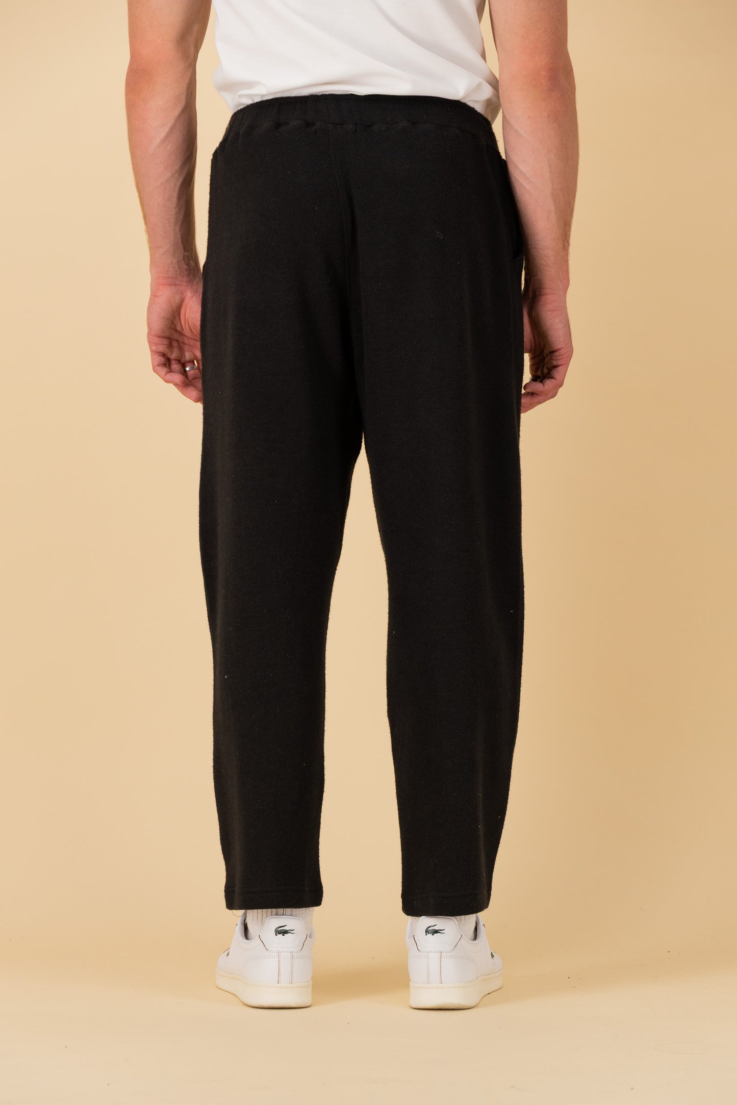 Wide Leg Jogger Cashmere-Feel Black, back view