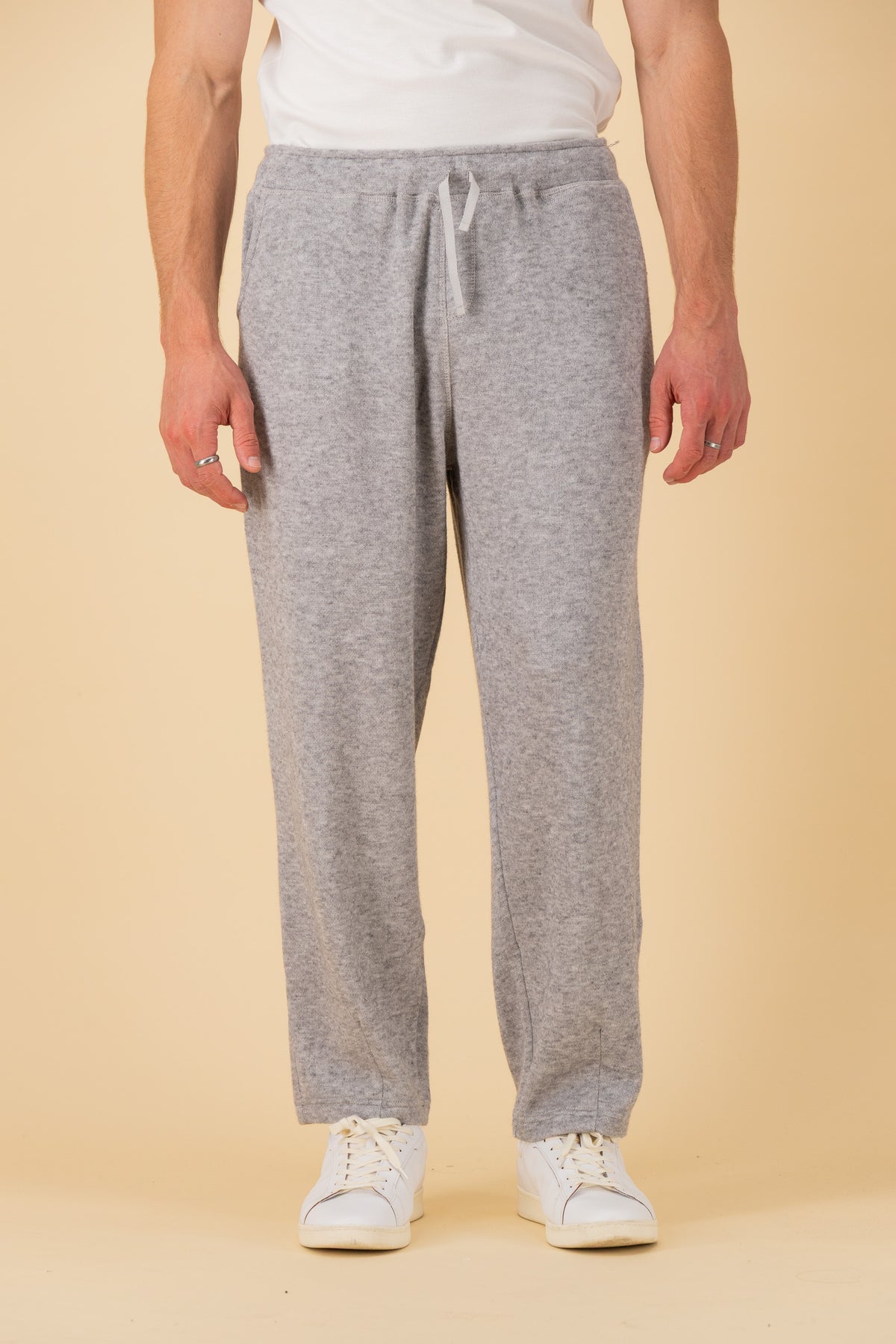 Wide Leg Jogger Cashmere-Feel Grey, front view