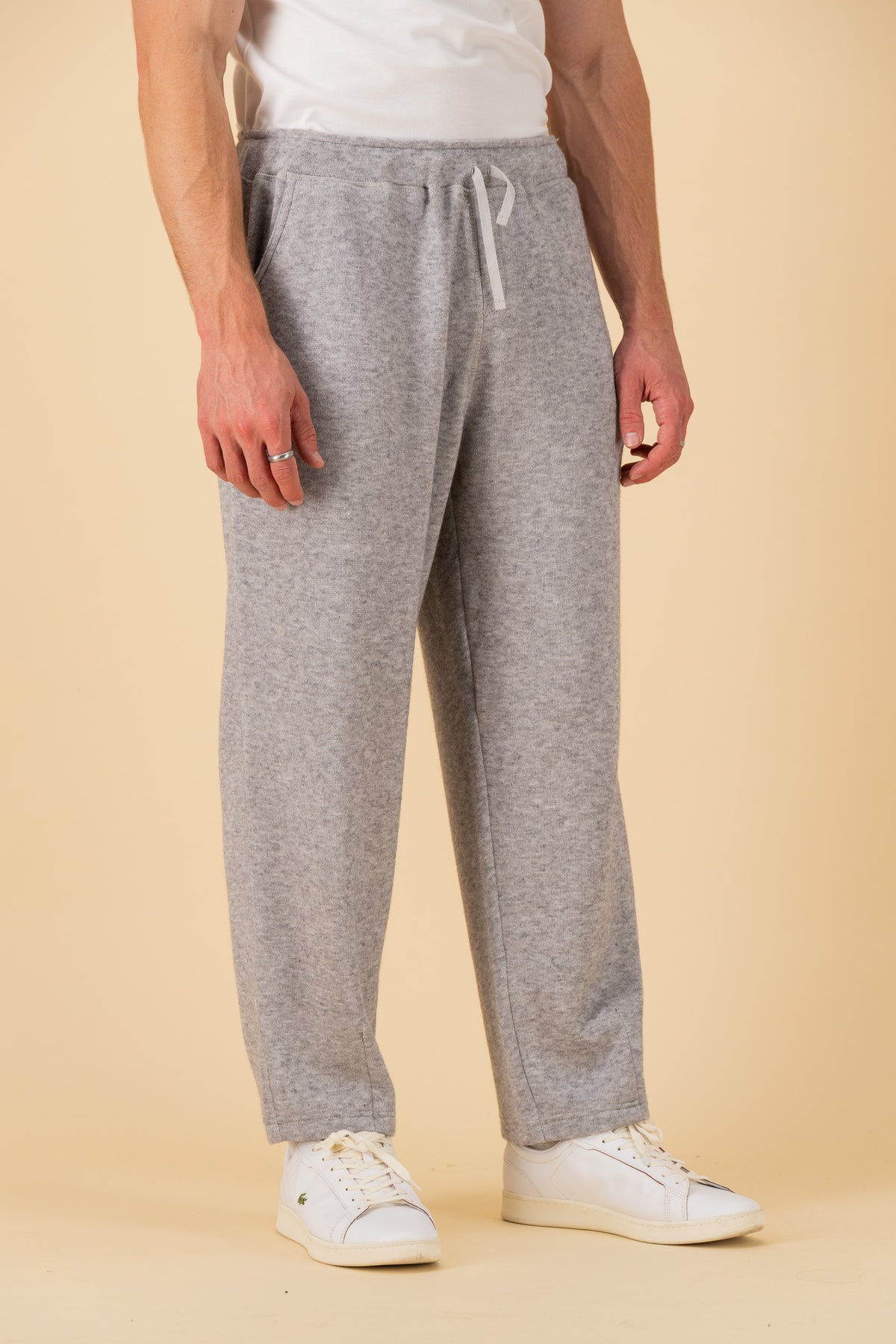 Wide Leg Jogger Cashmere-Feel Grey, side view