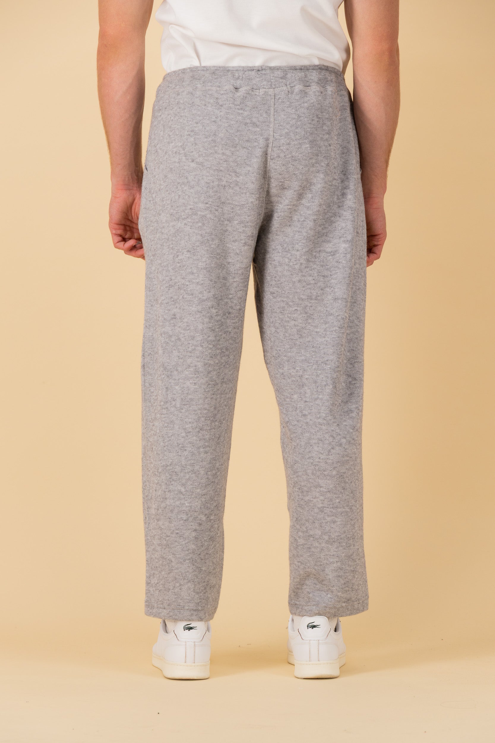 Wide Leg Jogger Cashmere-Feel Grey, back view
