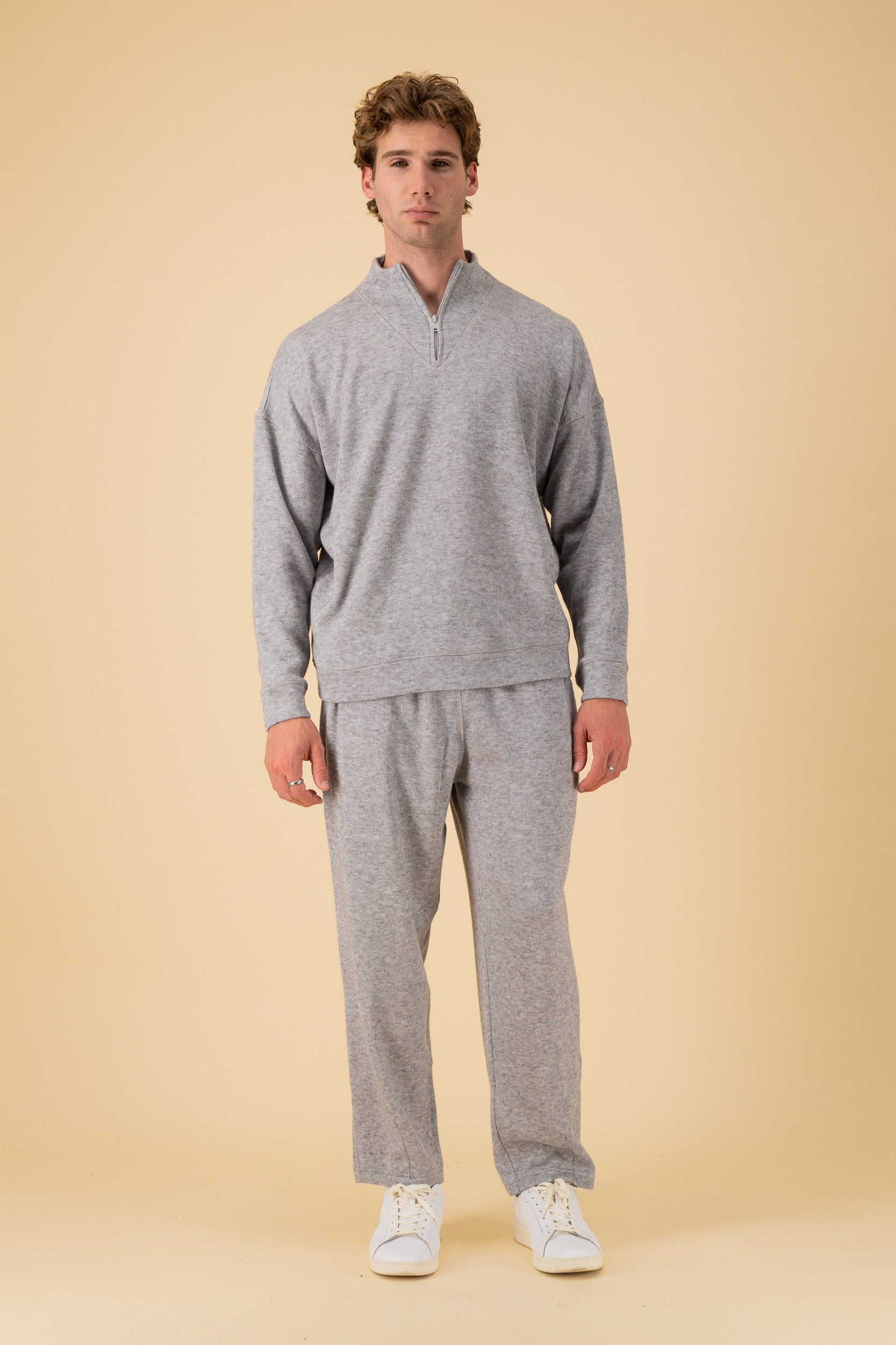 Wide Leg Jogger Cashmere-Feel Grey, alternate view