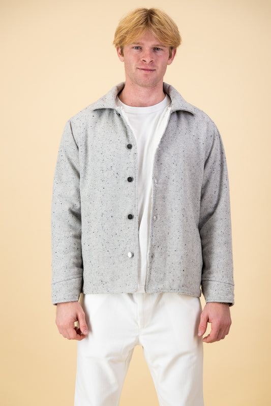 Shacket Wool Acrylic Light Grey Marle