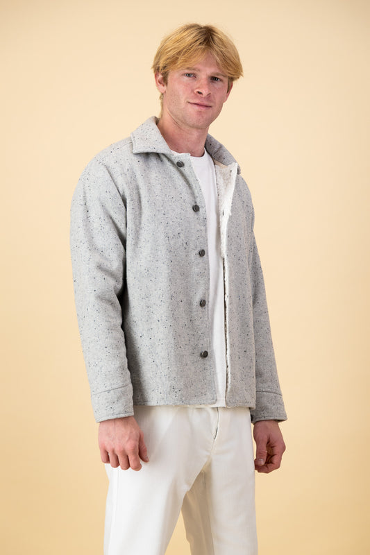 Shacket Wool Acrylic Light Grey Marle