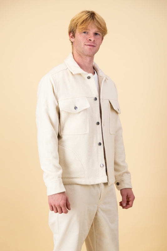 Jean Jacket Wool Cream Braided Stripe